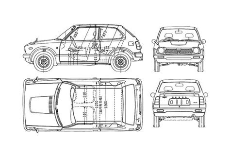 Download drawing Honda Civic Hatchback 1972 in ai pdf png svg formats