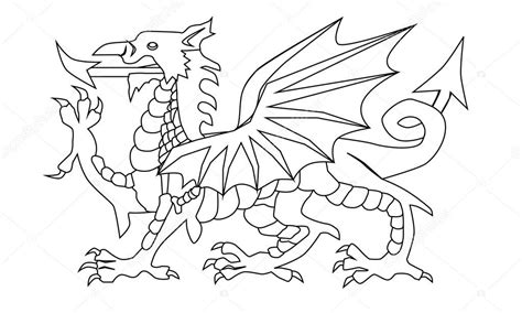 Welsh Dragon Outline Stock Vector Image by ©BigAlBaloo #44907249