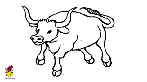 Bull - Easy Drawing - how to draw a Bull - YouTube