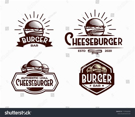 Set Retro Vintage Burger Logo Design Stock Vector (Royalty Free ...