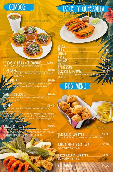 Puerto Vallarta Mexican Grill menu – SLC menu