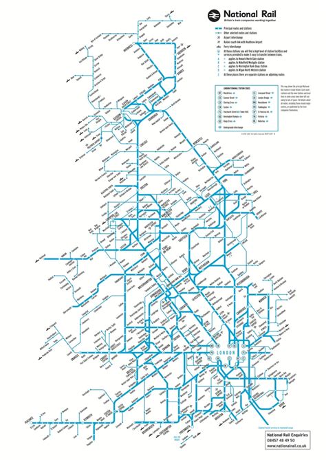 National Rail Map of all stations on the network | National rail map, Transit map, National rail