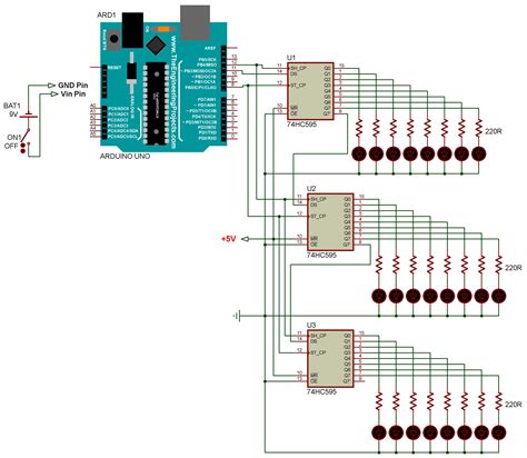 74HC595 LED Effect 02 / Arduino (Kuman / Keyestudio)