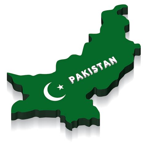 Premium Vector | 3d flag map of pakistan