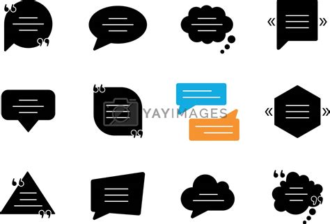 Royalty Free Vector | Dialogue box black glyph icons set on white space ...