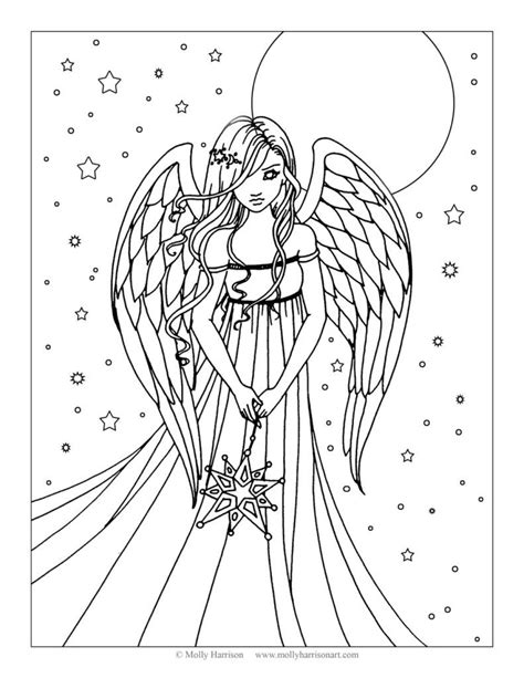 Angel Coloring Page for Teens and Adults Angel Coloring Pages, Abstract ...