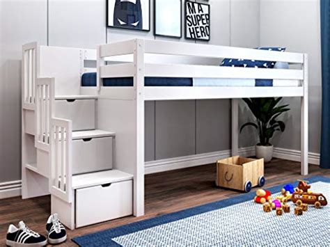 Toddler Loft Bed With Stairs - Twin Over Full Mattress