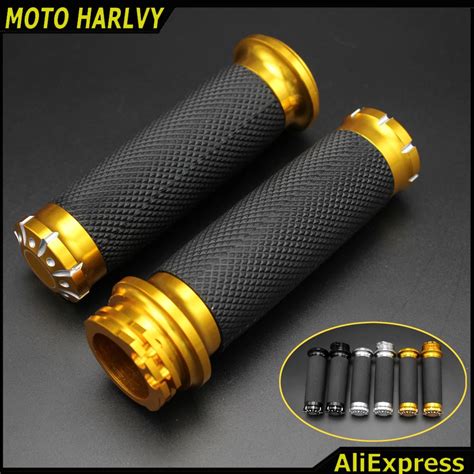 For Harley Handle Black CNC 1"25mm Handlebar Hand Grips For Harley ...