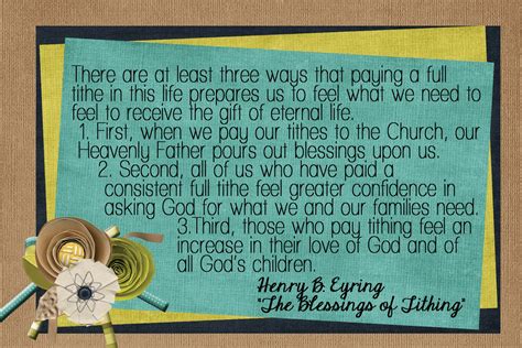 LDS Handouts: Commandments: Why do we pay tithing?