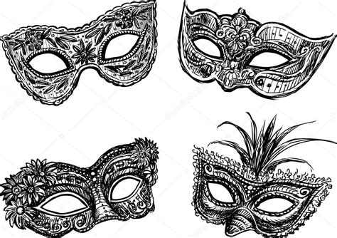 Old masquerade masks — Stock Vector © mubaister@gmail.com #99632298