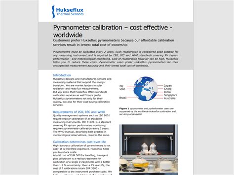 Pyranometer Calibration Services - Hukseflux