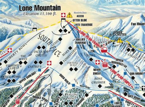 SKI RESORT BROCHURE MAP FOR LONE MOUNTAIN, NEAR BIG SKY, MT (REPRINTED ...