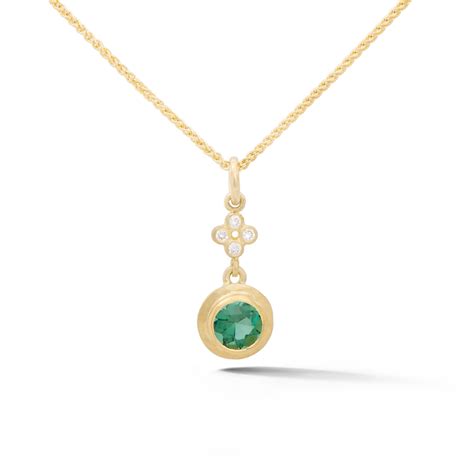 Round Green Tourmaline Pendant - deJonghe Original Jewelry