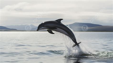 Dolphin Jumping While Out Of The Water Background, Dolphin Picture ...