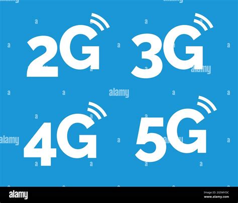 5g icon, 4g logo on blue. 2g network vector technology 3g icon Stock ...