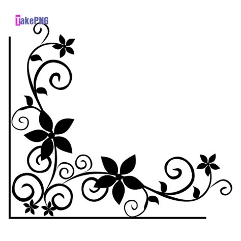 Flower Corner Border Design Black And White | Best Flower Site