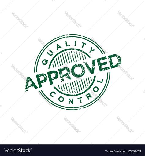 Approved quality control stamp template design Vector Image