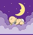 Baby sleeping on moon Royalty Free Vector Image