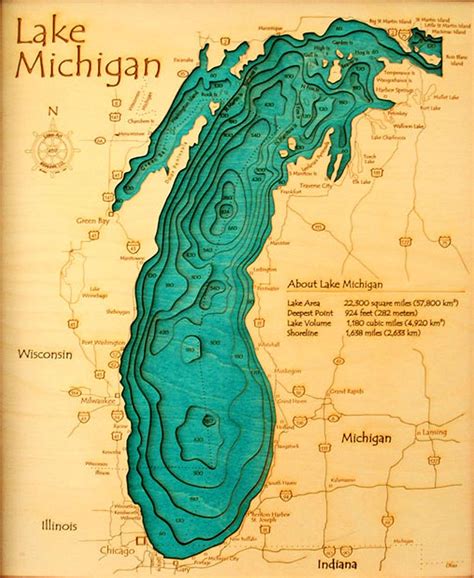 lakemichigan | Lake map, Custom lake art, Lake art