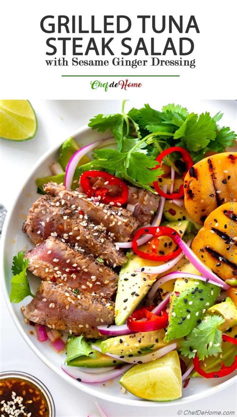 Grilled Tuna Steak Salad Recipe | ChefDeHome.com