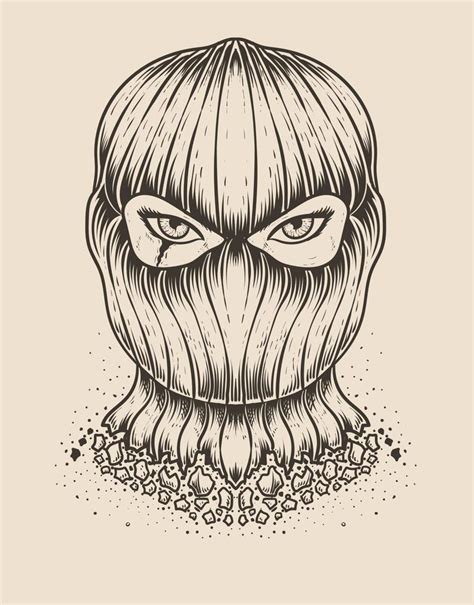 Illustration mask thief on black background 13704097 Vector Art at Vecteezy