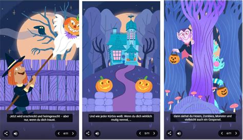 Google-Doodle zu Halloween: Interaktive Slideshow auf der Startseite zeigt Halloween-Geschichte ...