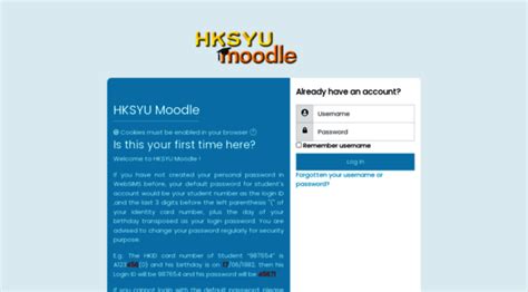 moodle.hksyu.edu - HKSYU Moodle: Log in to the si... - Moodle HKSYU