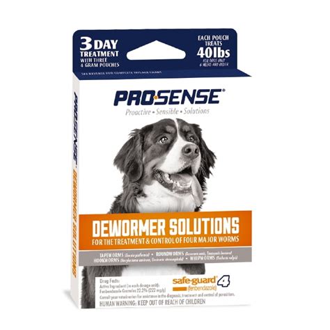 Pro-Sense Dewormer Solutions For Dogs 3-Day Treatment, 4 Gram Pouches, Safe-Guard 4 - Walmart ...