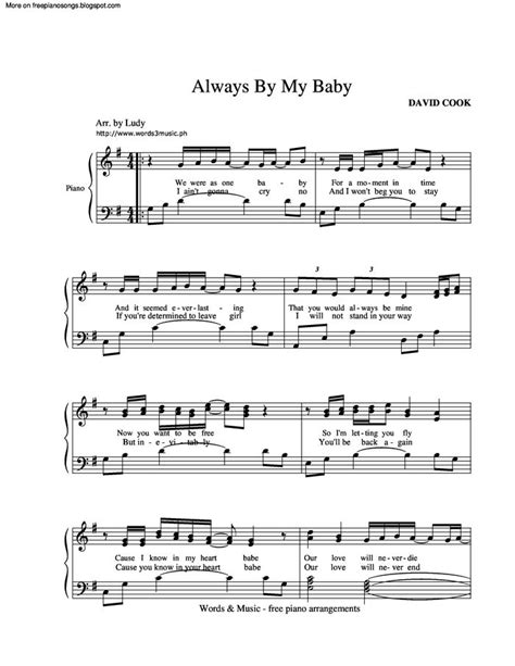 Always Be My Baby free sheet music by David Cook | Pianoshelf