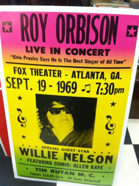 Roy Orbison & Willie Nelson Concert Poster – Roy Orbison