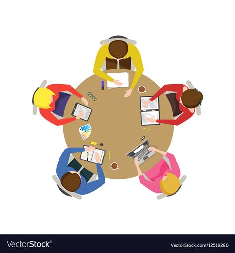 Cartoon team meeting Royalty Free Vector Image