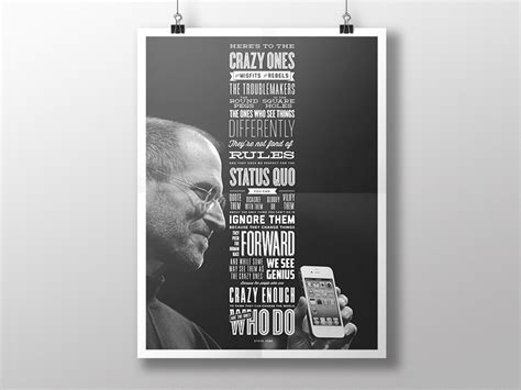 Steve Jobs, "Think Different" poster (PDF & Illustrator freebie) by Álvaro Bernal ⚡️ on Dribbble