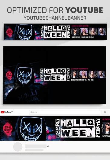 Black Grunge Halloween Youtube Premium Social Media Template PSD | by Elegantflyer