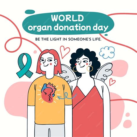 Free Vector | World organ donation day hand drawn illustration