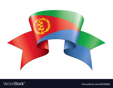 Eritrea flag on a white Royalty Free Vector Image