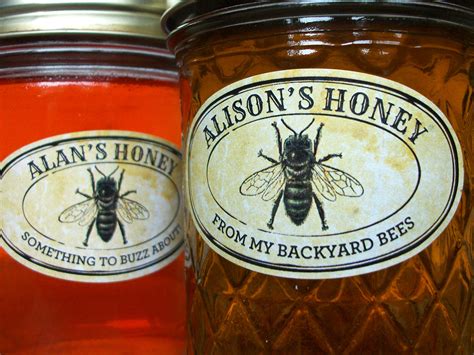 Custom Vintage Seal Oval Honey Jar Labels for backyard beekeeper gift ...