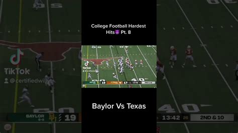 College Football Hardest Hits! #shorts #texas Vs #baylor #2022 - Win ...