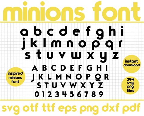 Minions font svg minions font minion svg minions font cricut minions ...