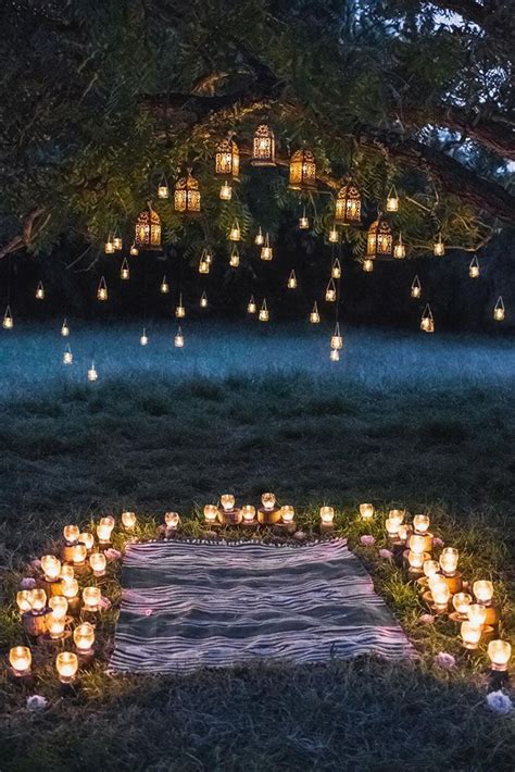 whimsical and lighted woodland wedding ceremony decoration ideas Wedding Boxes, Diy Wedding ...