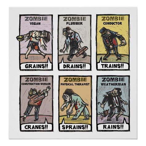 Zombie Lifestyles - Poster | Zazzle | Funny, Zombie apocalypse survival ...