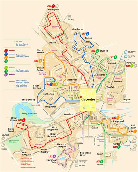 Peterborough bus map - Ontheworldmap.com