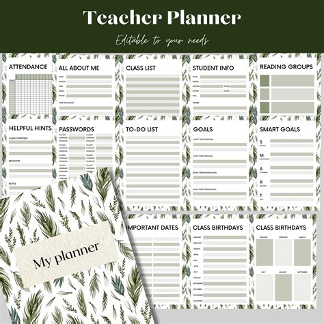 Teacher Planner 2023-2024 Printable - Etsy