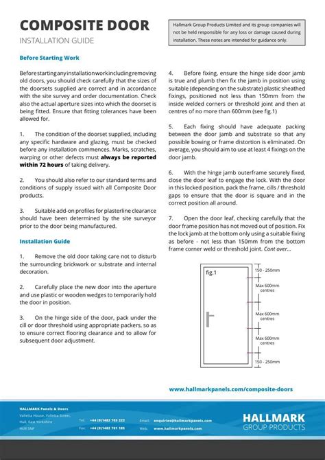 Hallmark Composite Door Installation Guide by Chris - Flipsnack