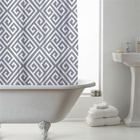 Geometric | PEVA | Shower Curtain | Grey | Tonys Textiles