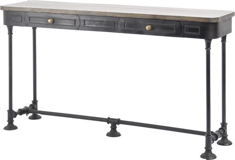 Black metal 2 drawer console table | £540.00 Narrow Coffee Table, Narrow Console Table, Metal ...