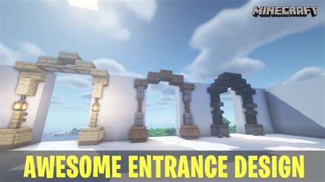 Minecraft 3 awesome arch/door/entrance design #minecraft - YouTube