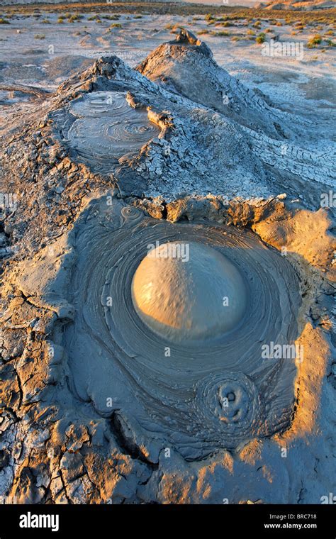 Mud erupting from a mud volcano, Qobustan, Azerbaijan Stock Photo - Alamy