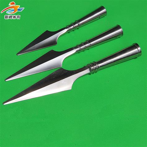 Stainless steel spear head wushu performance kungfu Hong Yingqiang heads Flat ridge design spear ...