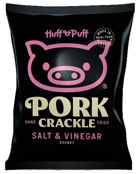 Huff Puff Salt Vinegar Flavoured Pork Crackle 10X25G - Boozy