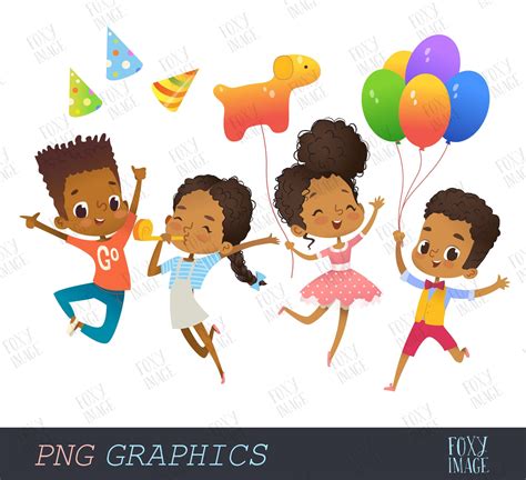 Birthday Party Characters Set, Birthday Party PNG Clipart, Birthday Party Boys and Girls PNG ...